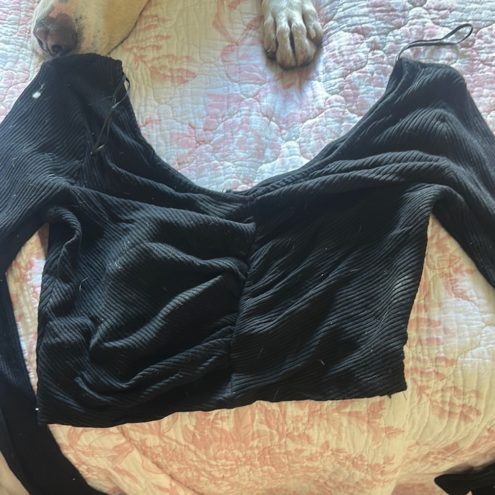 Princess Polly Black Ribbed Bodysuit